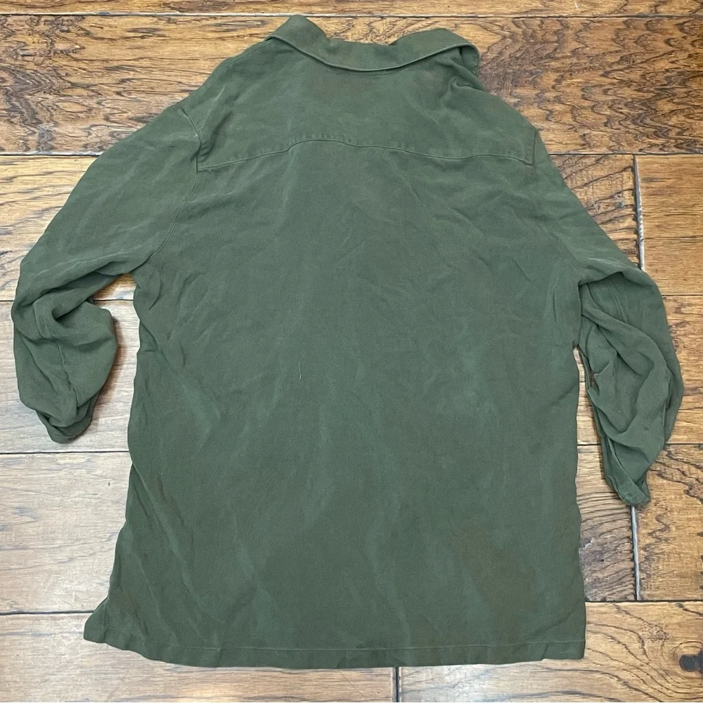 Ralph Lauren Olive Green Silk Blouse - Picture 3 of 4